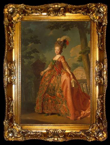 framed  Alexandre Roslin Portrait of Grand Duchess Maria Fiodorovna, ta009-2